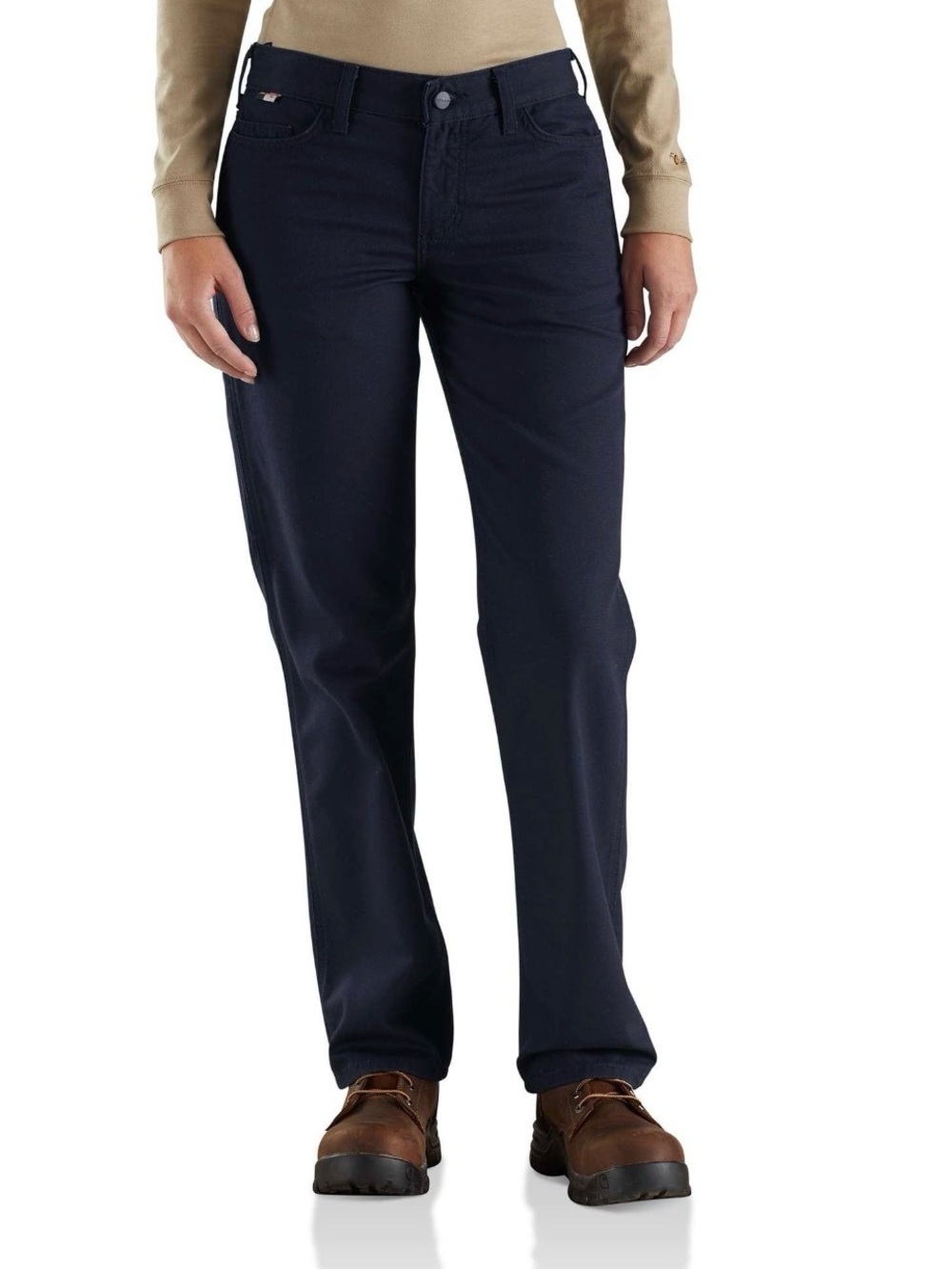 NWT Carhartt Women’s FR Rugged Flex Canvas Work Pants Navy 10 Regular